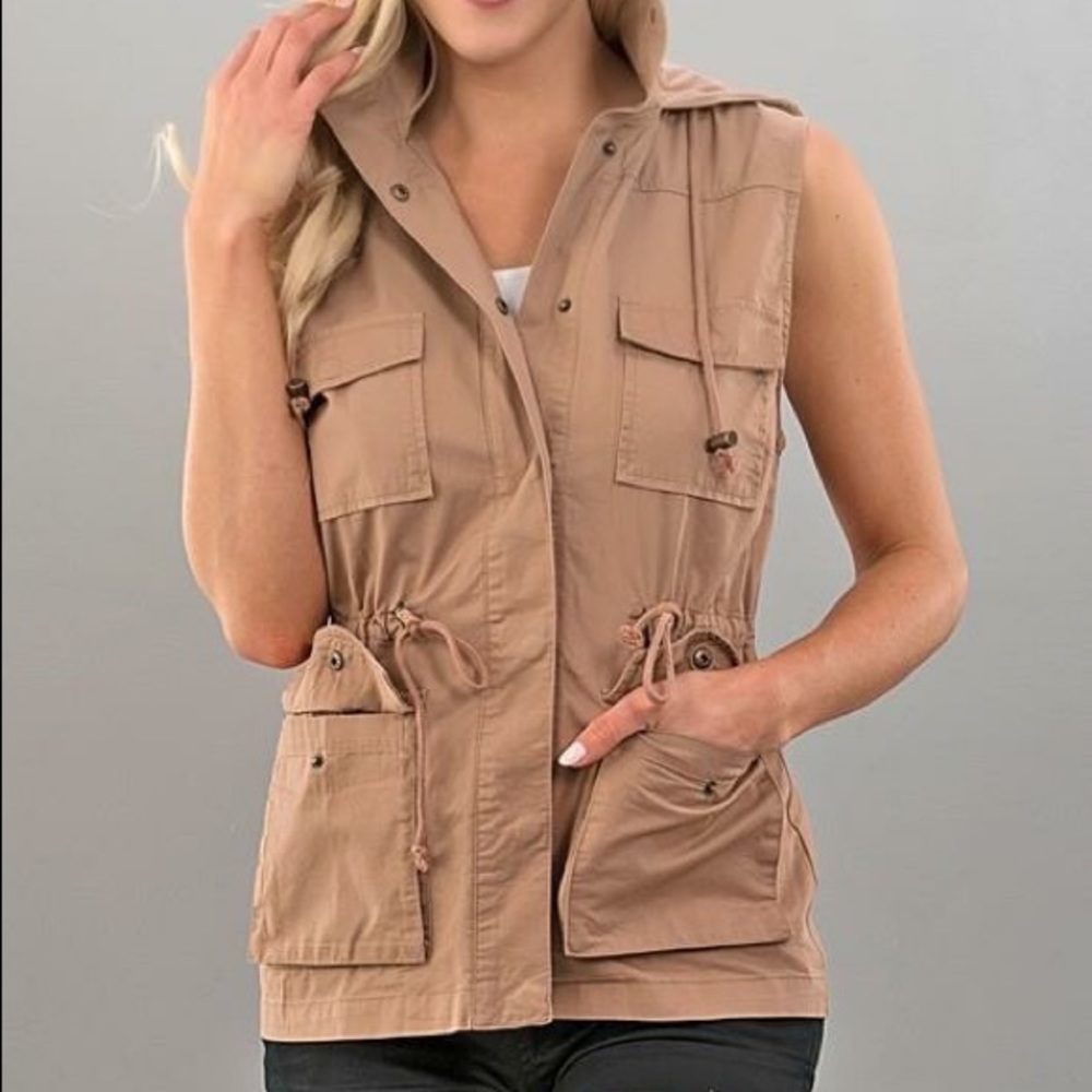 Khaki Spring Cargo Vest